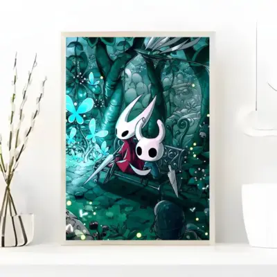 Teal Knight in the Mysterious Forest Wall Art