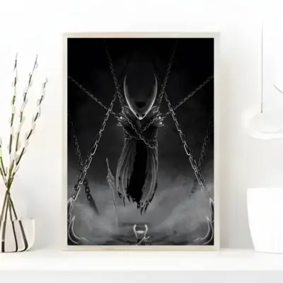 The Knight in Monochrome Shadows Wall Art