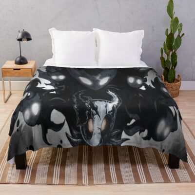 Hollow Black Throw Blanket