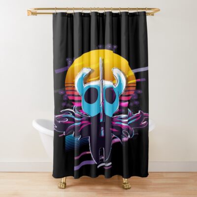 The Knight Hollow Knight 80s Retro Shower Curtain