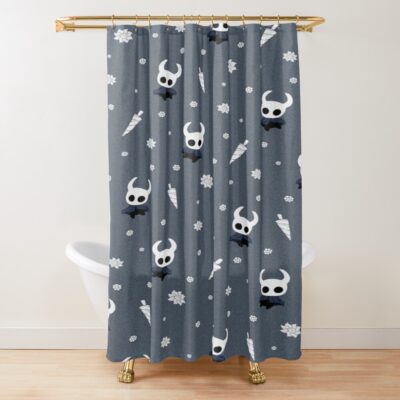 Hollow Pattern Blue Shower Curtain