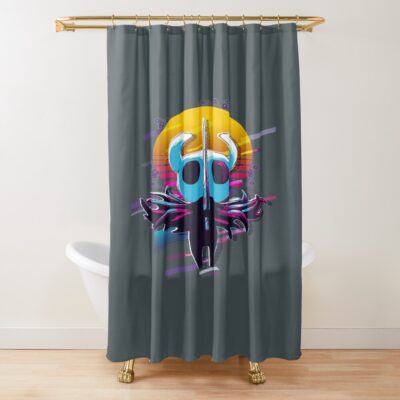 The Knight Hollow Knight Retro Shower Curtain